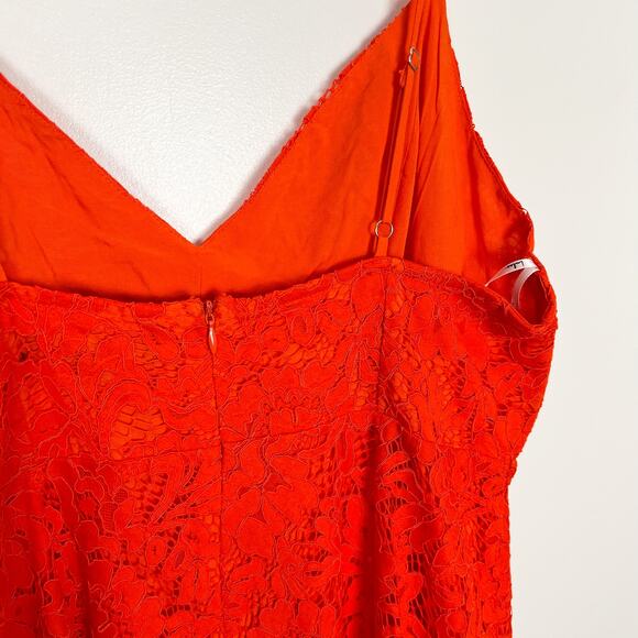 NWT Lulus One Wish Orange Lace Sleeveless Midi Dress Size Extra Large - Picture 8 of 12